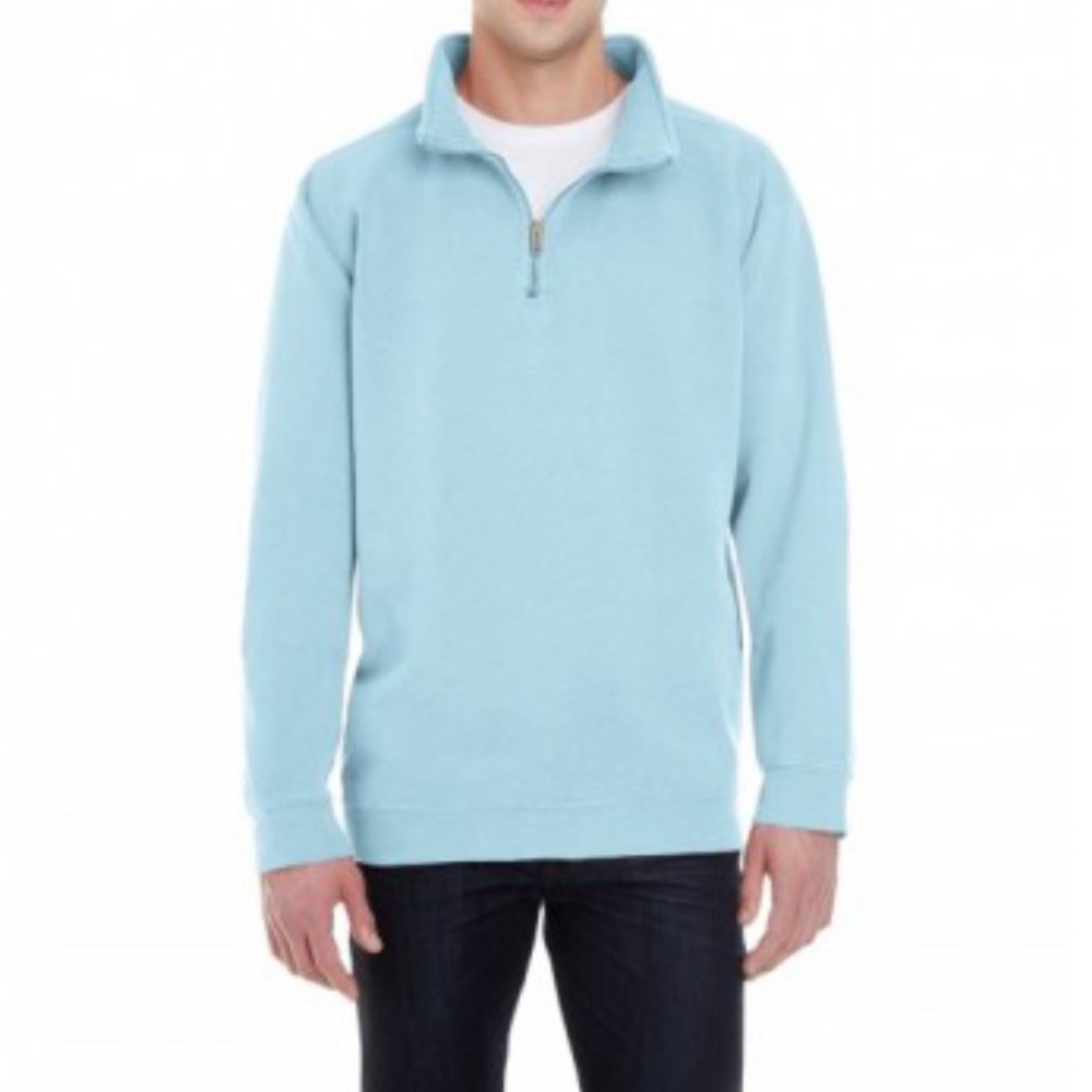 Comfort Colors Adult Quarter Zip in Chambray